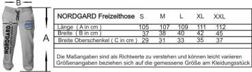 GRÖSSENTABELLE FREIZEITHOSE